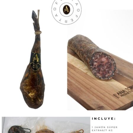 ¡OFERTÓN! JAMÓN SÚPER EXTRA 6/7KG + SALCHICHÓN + PACK JABUGUITOS
